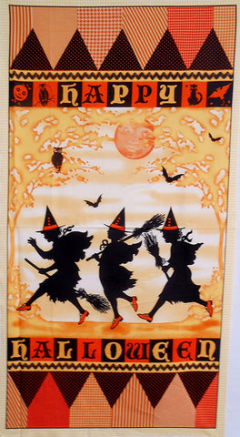 Happy Halloween Quilt Panel with Backing