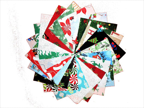 80 5" Christmas MEDLEY Quilting Fabric Squares Beautiful