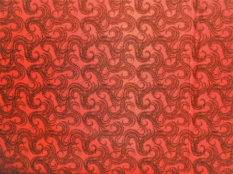 Quilting fabric Whirly Whirl Black on Orange 100% Cotton BY THE YARD!!!