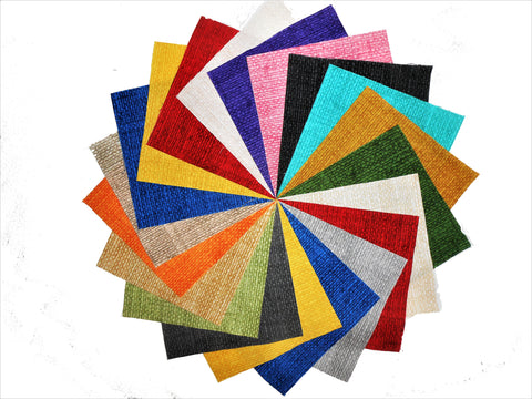 17 10 inch Quilting Fabric Squares "Burlap" Textured 17 Colorways