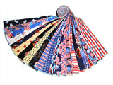 40 2.5 Inch Patriotic 3 Quilting Fabric Jelly Roll Strips-40 Prints