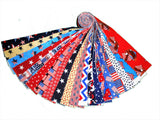 40 2.5 Inch Patriotic 3 Quilting Fabric Jelly Roll Strips-40 Prints