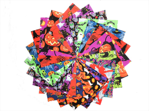 60 5" Happy Halloween  Quilting Fabric Quilting Squares NEW ITEM!! Fantastic