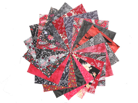 80 5" Quilting Squares RED BLACK & MORE/Beautiful