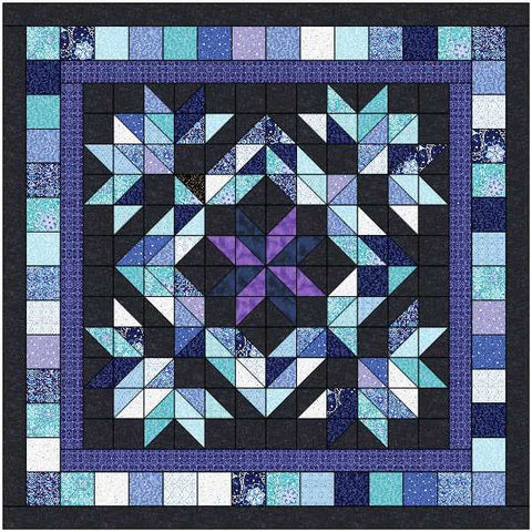 Quilt Kit "Snowy Winter Night" Beautiful  Fabrics by Benartex and MDG/Pre Cut & Ready to Sew!!