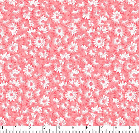 Quilting fabric Sunshine Daisy Coral 100% Cotton BY THE YARD!!!