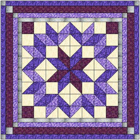 Quilt Kit/Carpenter Wheel/Purple Passion/Pre-cut Fabrics Ready To Sew