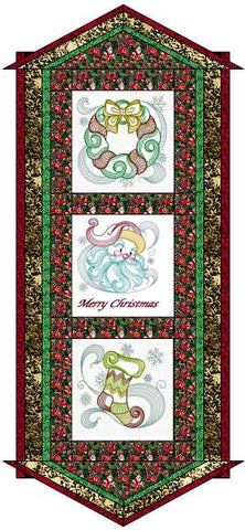 Quilt Kit Table Runner/Christmas Magic/Ready2Sew/w Finished Embroidery Blocks