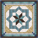 Quilt Kit/Constellation Blues and Browns Queen/Pre-cut Fabrics Ready to Sew