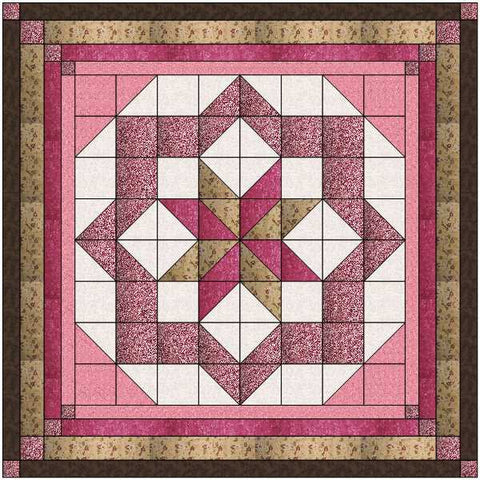 Quilt Kit/Constellation/Pinks/Brown/Pre-cut Fabrics Ready To Sew/EXPED ***