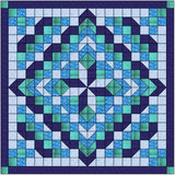 Quilt Kit/Faceted Star/Purple and Aqua/Pre-cut Fabric Ready To Sew/EXPED SHIP