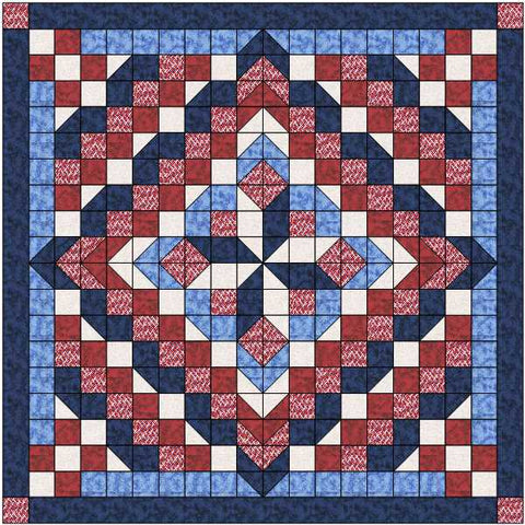 Quilt Kit/Faceted Star/Patriotic Quilt of Valor/Pre-cut Fabric Ready To Sew/Full