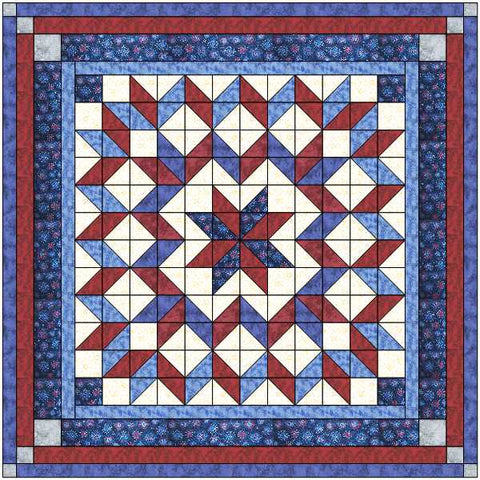 Quilt Kit Galaxy Star Patriotic/Pre-cut Fabrics Ready To Sew!!