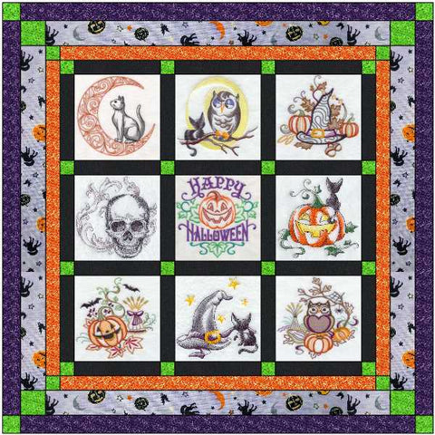 Quilt Kit/Halloween/Ready2Sew/w Finished Embroidery Blocks