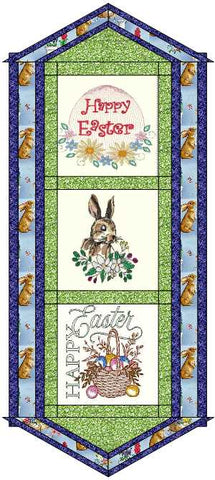 Quilt Kit/Happy Easter/Table Runner/Ready2Sew/w Finished Embroidery Blocks