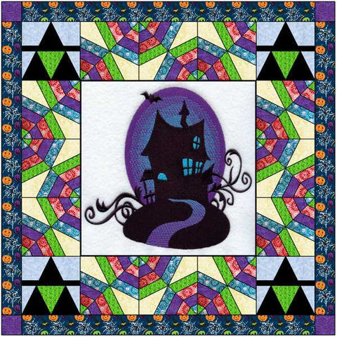 Quilt Kit/Halloween Haunted House/Pre-cut Fabric Ready To Sew/Applique