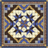 Easy Quilt Kit Heavens Variation Blue/Brown/Precut/Ready to Sew