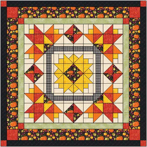 Hello Fall Quilt Kit Lap 59"X59"/Pre-cut Fabric Ready To Sew