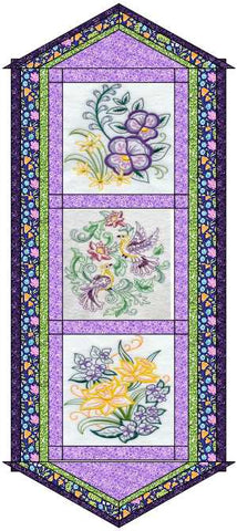 Quilt Kit/Hello Spring/Table Runner/Ready2Sew/w Finished Embroidery Blocks