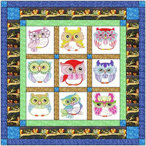 Quilt Kit/Hoot Hoot Owl Embroidery Quilt Kit/Precut Fabric Ready2Sew