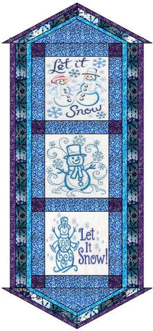Quilt Kit Table Runner/Christmas/Let It Snow/Ready2Sew/w Finished Embroidery Blocks