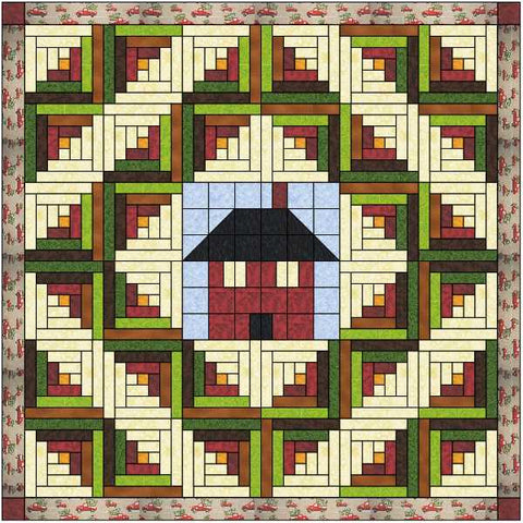 Easy Quilt Kit Log Cabin Cabin/Pre-cut Fabrics Ready To Sew!