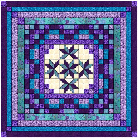 Nine Patch Starlily Purple & Aqua/Precut Fabrics Ready To Sew