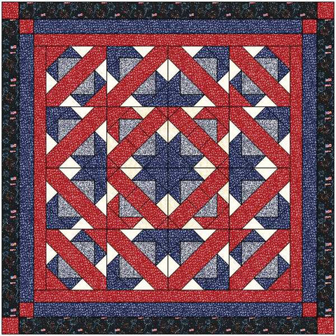 Easy Quilt Kit Path to the Stars Patriotic /Precut/Ready to Sew
