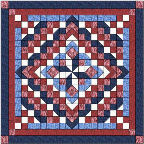 Quilt Kit/Faceted Star/Patriotic Quilt of Valor/Pre-cut Fabric Ready To Sew/Queen