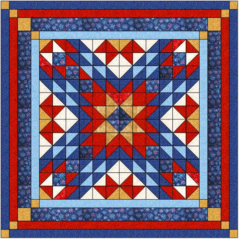 Quilt Kit/Patriotic Star  Tonals & Patriotic  Fabrics/Pre Cut & Ready to Sew!!