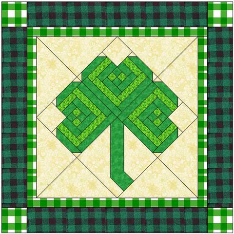 Quilt Kit St Patrick's Day Buffalo Check Shamrock Ready to Sew/Easy/Lap