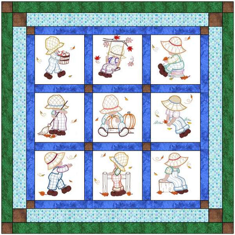Quilt Kit/Sun Bonnet Sam/Baby Boy Quilt Kit/Precut Fabric Ready2Sew