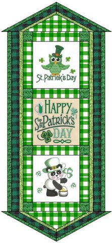 Quilt Kit Happy St Patrick's DayTable Runner/Ready2Sew/w Finished Embroidery Blocks
