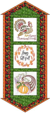 Quilt Kit Table Runner/Thanksgiving/Ready2Sew/w Finished Embroidery Blocks