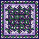 Easy Quilt Kit Tumbling Pinwheel Purple & Green Queen/Precut/Ready to Sew!!