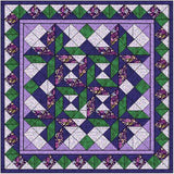 Easy Quilt Kit Tumbling Pinwheel Purple & Green/Precut/Ready to Sew!!