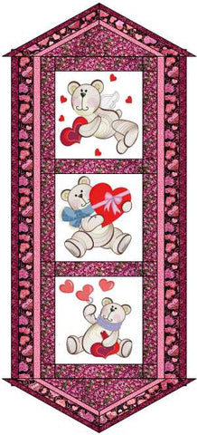 Quilt Kit Table Runner/Valentine Love/Ready2Sew/w Finished Embroidery Blocks